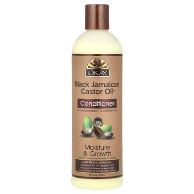 Okay Pure Naturals, Czarny Jamajski Olej Rydzowy, Odżywka, 12 uncji (355 ml)