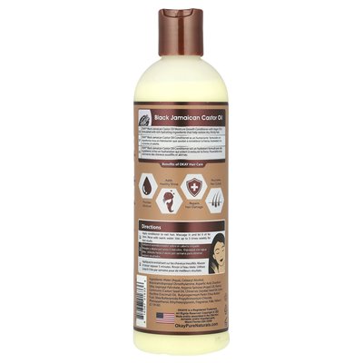 Okay Pure Naturals, Czarny Jamajski Olej Rydzowy, Odżywka, 12 uncji (355 ml)
