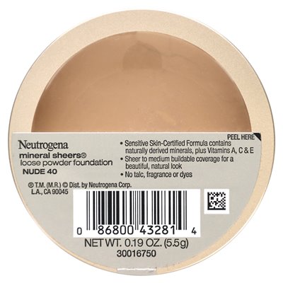 Neutrogena, shery mineralne, luźne podkład proszkowy, nagi 40, 0,19 uncji (5,5 g)