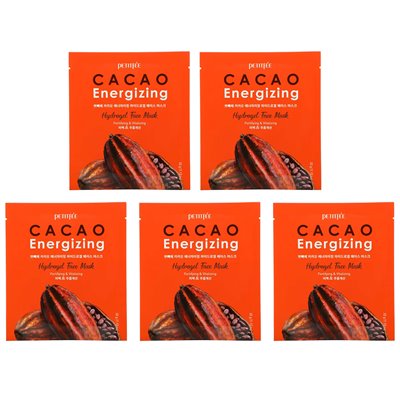 Petitfee, Cacao Energy Hydrogel-Gesichtsmaske, 5er-Pack, 1,12 oz (32 g)
