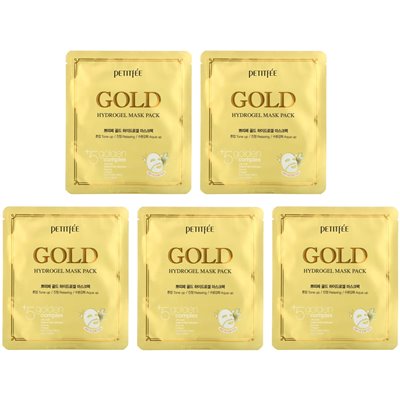 Petitfee, Gold Hydrogel Maske Beautiful, 5 Blatt, 32 g