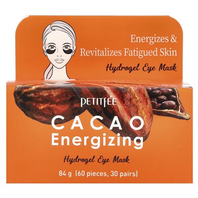 Petitfee, Cacao Energia Energy Hydrożel Eye Mask, 60 łatek, 84 g