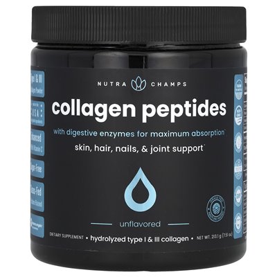 Nutrachamp, peptydy kolagenowe z enzymami trawiennymi dla maksymalnej wchłaniania, niezmożone, 7,51 uncji (213,1 g) Nutrachamp, peptydy kolagenowe z enzymami trawiennymi dla maksymalnej wchłaniania, niezmożone, 7,51 uncji (213,1 g)