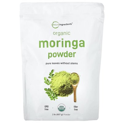 Mikro składniki, organiczny proszek Moringa, 2 funty (907 g) Mikro składniki, organiczny proszek Moringa, 2 funty (907 g)