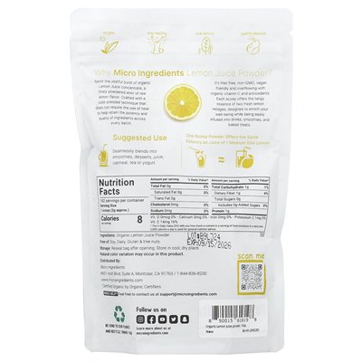 Micro Ingredients, Organic Lemon Juice, 10 oz (284 g)