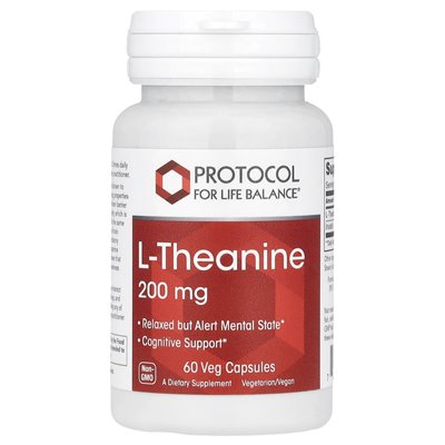 Protokół Balance Life, L-teanina, 200 mg, 60 warzyw kapsułek Protokół Balance Life, L-teanina, 200 mg, 60 warzyw kapsułek