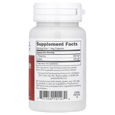 Protokół Balance Life, L-teanina, 200 mg, 60 warzyw kapsułek Protokół Balance Life, L-teanina, 200 mg, 60 warzyw kapsułek