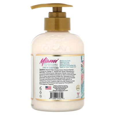 OK Pure Naturals, Miami South Beach Curls, Coconut Curl Enhancer Leave in Centerer, 12 uncji (354,8 ml)