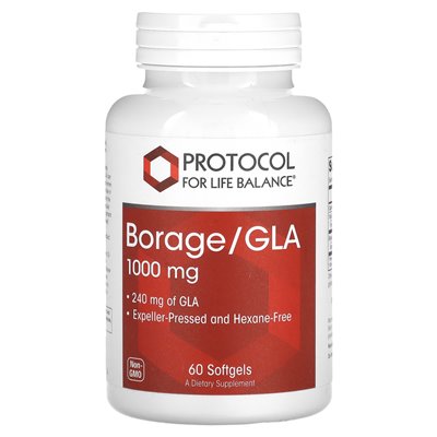 Life Balance Protocol, Borage/GLA, 1000 mg, 60 soft