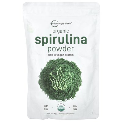 Mikro składniki, organiczna spirulina proszek, 1 funt (454 g)