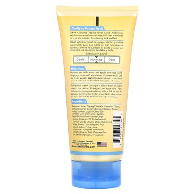 Okay Pure Natural Clarifying Facial Scrub, Natural Papaya Extract, 6oz (170g)