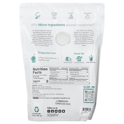 Micro Ingredients, Alcohol Sweetener, 3 lbs (1361 g)