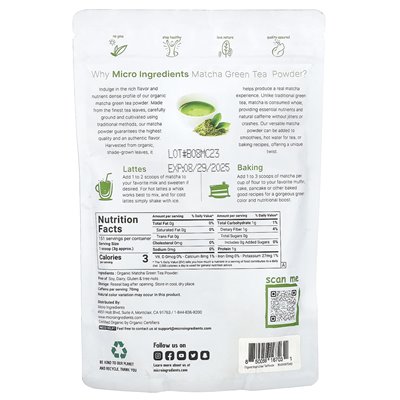 Micro Ingredients, Organic Green Tea, 1 lb (454 g)