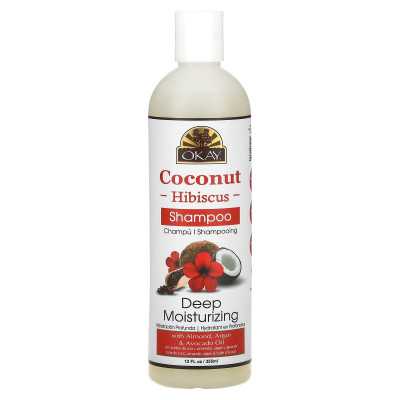 Okay czyste naturalne, hibiskus kokosowy, głębokie nawilżanie, szampon, 12 fl oz (355 ml)