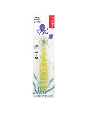 RADIUS, Totz Toothbrush, 18 Months+, Extra Soft, Yellow, 1 Toothbrush RADIUS, Totz Toothbrush, 18 Months+, Extra Soft, Yellow, 1 Toothbrush