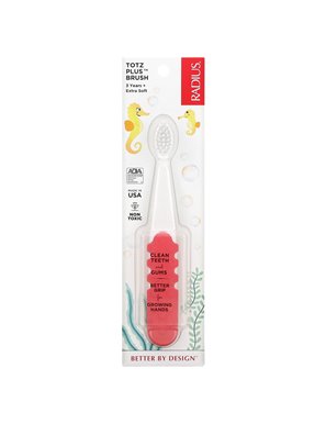 RADIUS, Totz Plus Toothbrush, 3 Years +, Extra Soft, Koralle, 1 Toothbrush