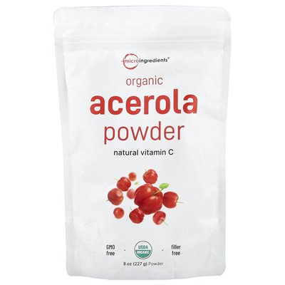 Micro Składniki, Organic Acerrola Powder, 8 uncji (227 g) Micro Składniki, Organic Acerrola Powder, 8 uncji (227 g)