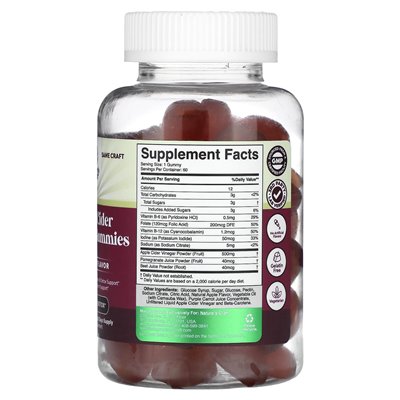 Nature's Craft, Apple Cider Gummies, 60 gumzy
