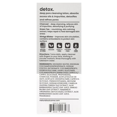 Naturalny wynik, węgiel drzewny, detoksykacyjne mycie twarzy, 8 uncji (236 ml)