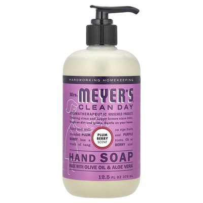 Mrs. Meyers Clean Day, Mydło do Rąk, Śliwka i Borówka, 12.5 uncji (370 ml)