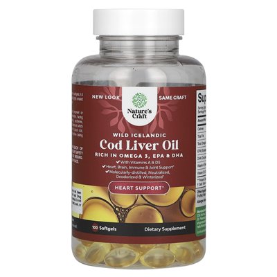 Nature's Craft, Wild Islandic Cort Oil, 100 soft