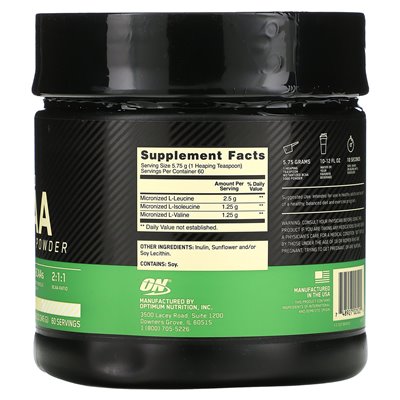 Optimum Nutrition, instanowany proszek BCAA 5000, niezmożony, 12,16 uncji (345 g) Optimum Nutrition, instanowany proszek BCAA 5000, niezmożony, 12,16 uncji (345 g)