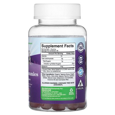 Nature's Craft, Melatonin-Gummibärchen für Kinder, Erdbeere, 60 Gummibärchen
