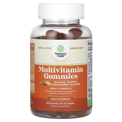 Nature's Craft, Multiwitamin Gummi, Orange, Cherry, Truskerber, 90 Gummies Nature's Craft, Multiwitamin Gummi, Orange, Cherry, Truskerber, 90 Gummies