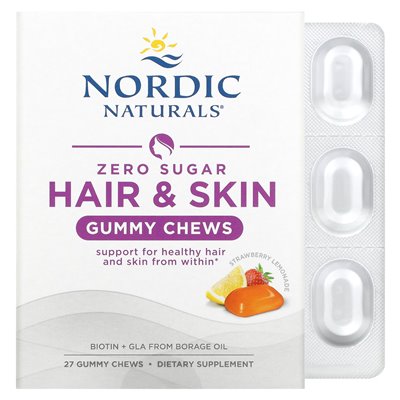 Nordic Naturals, Bez Cukru Gumiaki do Włosów i Skóry, Truskawkowy Cytrynowy, 27 Gumiaków Nordic Naturals, Bez Cukru Gumiaki do Włosów i Skóry, Truskawkowy Cytrynowy, 27 Gumiaków