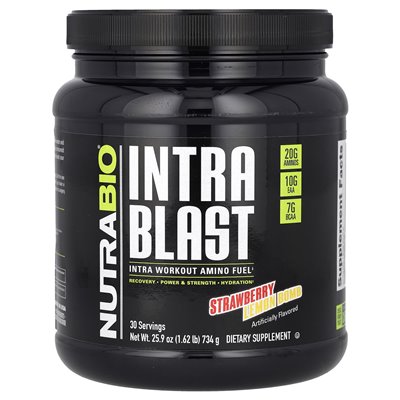 Nutrabio, Intra Blast, Intra Workout Amino Fuel, Strawberry Lemon Bomb, 1,62 LB (734 g)