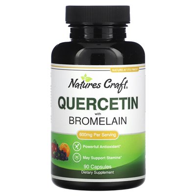 Nature's Craft, Quercetin mit Bromelain, 600 mg, 90 Kapseln