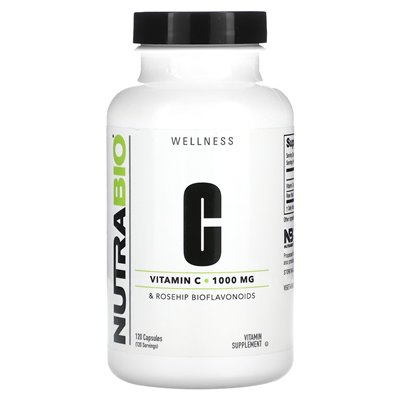 Nutrabio, witamina C, 1000 mg, 120 kapsułek