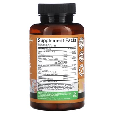 Nature's Craft, Super B Complex, High Strength, 100 Tablets