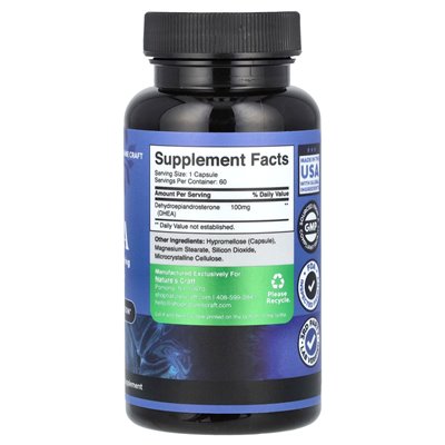 Nature's Craft, Dhea, 100 mg, 60 kapsułek