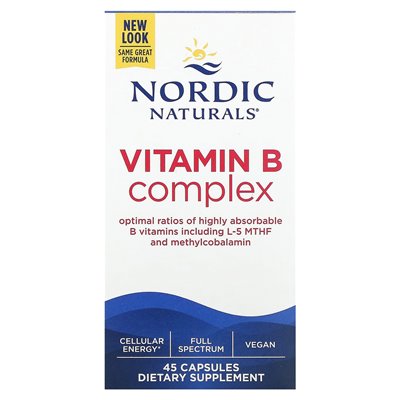 Nordic Naturals, kompleks witaminy B, 45 kapsułek Nordic Naturals, kompleks witaminy B, 45 kapsułek