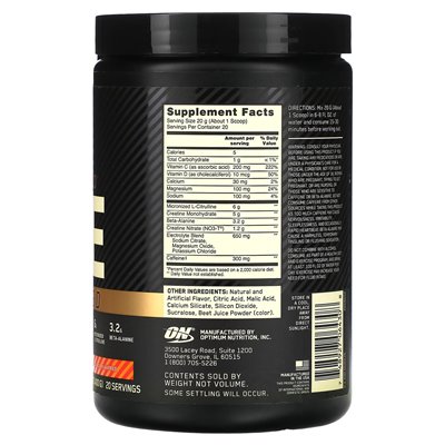 Optimum Nutrition, Gold Standard® Pre Advanced, Strawberry Mango Daiquiri, 14,1 uncji (400 g) Optimum Nutrition, Gold Standard® Pre Advanced, Strawberry Mango Daiquiri, 14,1 uncji (400 g)
