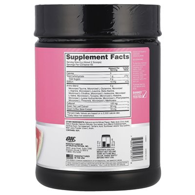Optimum Nutrition, Niezbędne AMIN.O. ENERGIA, Arbuz, 1.29 lb (585 g)