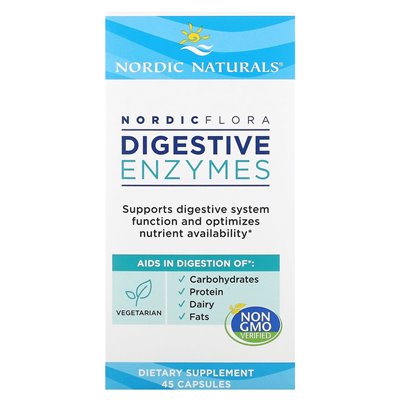 Nordic Naturals, Nordic Flora enzymy trawienne, 45 kapsułek