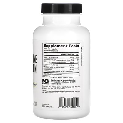 Nutrabio, glukozamina chondroitin i MSM, 120 kapsułek