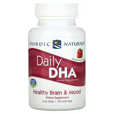 Nordic Naturals, Daily DHA, naturalne owoce, 30 miękkich żeli