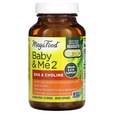 Megafood, Baby & Me 2, DHA & Choline, 60 płynnych kapsułek Megafood, Baby & Me 2, DHA & Choline, 60 płynnych kapsułek