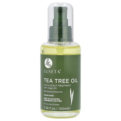 Luseta Beauty, Olej z Drzewa Herbacianego, Traktowanie Włosów i Skóry Głowy z Olem Arganowym, 3.38 uncji (100 ml) Luseta Beauty, Olej z Drzewa Herbacianego, Traktowanie Włosów i Skóry Głowy z Olem Arganowym, 3.38 uncji (100 ml)