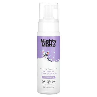 Mighty Mutt, bezwodny szampon z pianki, dla psów, Spring Meadow, 8 Fl Oz (237 ml) Mighty Mutt, bezwodny szampon z pianki, dla psów, Spring Meadow, 8 Fl Oz (237 ml)