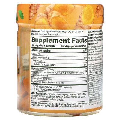 Megafood, Kurkuma, Entzündungsreaktion, 40 Gummibärchen