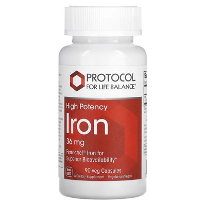 Life Balance Protocol, Iron, High Strength, 36mg, 90 Veg Capsules