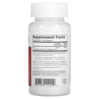 Life Balance Protocol, Iron, High Strength, 36mg, 90 Veg Capsules