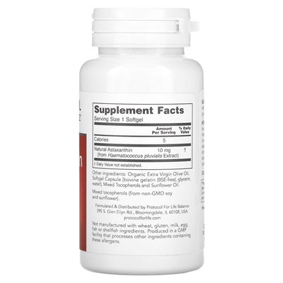 Life Balance Protocol, Astaxanthin, 10mg, 60 soft
