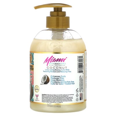 Okay Pure Naturals, Miami South Beach Curls, Curl  Enhancer Shampoo, Coconut, 16 oz (473 ml)