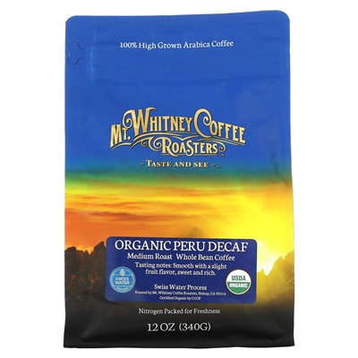Berg. Whitney Coffee Roasters, Bio-Kaffee aus Peru, koffeinfrei, mittelstark geröstete Bohnen, 12 oz (340 g)