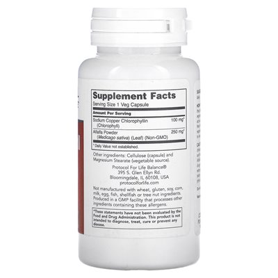 Life Balance Protocol, Chlorophyll, 100 mg, 90 vegetarische Kapseln